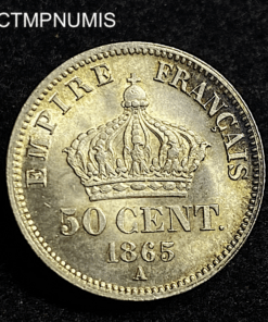 ,MONNAIE,50,CENTIMES,NAPOLEON,1865,SPL,