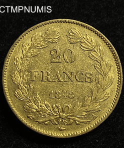 ,MONNAIE,20,FRANCS,OR,LOUIS,PHILIPPE,1848,