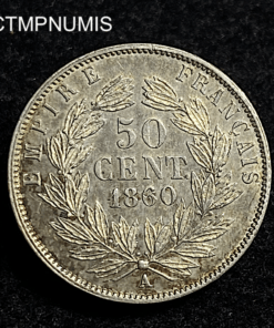 ,MONNAIE,50,CENTIMES,NAPOLEON,1860,SUP,