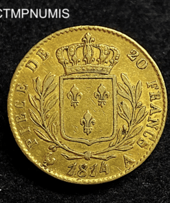 ,MONNAIE,20,FRANCS,OR,LOUIS,XVIII,1814,