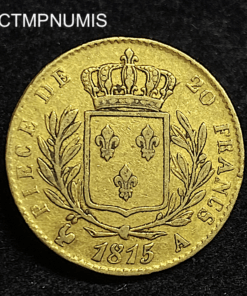 ,MONNAIE,20,FRANCS,OR,LOUIS,XVIII,1815,