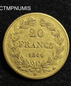 ,MONNAIE,20,FRANCS,OR,LOUIS,PHILIPPE,1840,