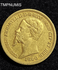 ,MONNAIE,ITALIE,20,LIRE,OR,1860,M,MILAN,