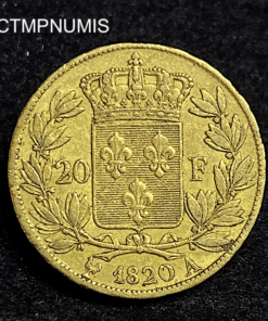 ,MONNAIE,20,FRANCS,OR,LOUIS,XVIII,1820,
