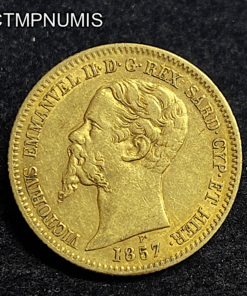 ,MONNAIE,ITALIE,20,LIRE,OR,1857,TURIN,