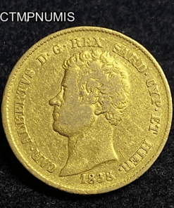 ,MONNAIE,ITALIE,20,LIRE,OR,1838,GENES,