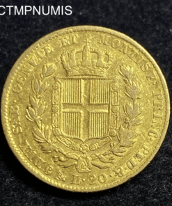 ,MONNAIE,ITALIE,20,LIRE,OR,1838,GENES,