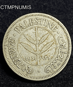 ,MONNAIE,PALESTINE,50,MILS,ARGENT,1931,
