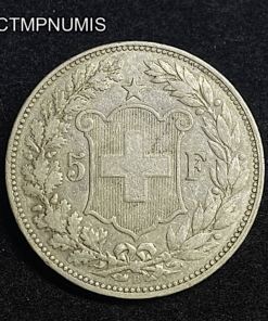 ,MONNAIE,SUISSE,5,FRANCS,ARGENT,HEVETIA,1888,