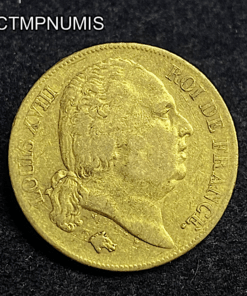 ,MONNAIE,20,FRANCS,OR,LOUIS,XVIII,1817,W,LILLE,