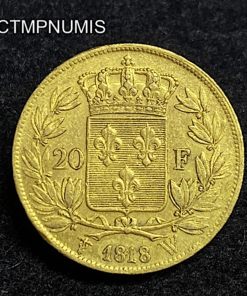 ,MONNAIE,20,FRANCS,OR,LOUIS,XVIII,1818,W,LILLE,