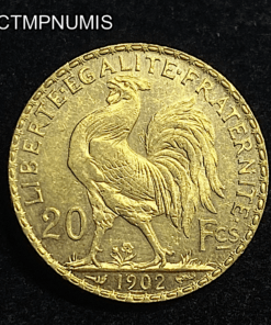 ,MONNAIE,20,FRANCS,OR,COQ,1902,SUP,