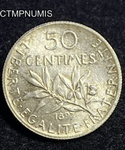 ,MONNAIE,50,CENTIMES,ARGENT,SEMEUSE,1897,