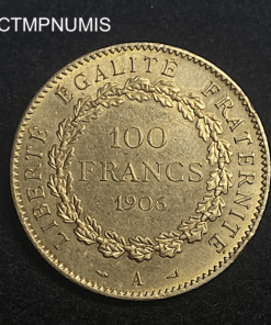 ,MONNAIE,100,FRANCS,OR,GENIE,1906,
