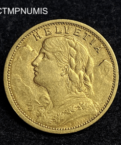 ,MONNAIE,SUISSE,20,FRANCS,OR,VRENELI,1904,