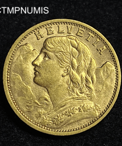 ,MONNAIE,SUISSE,20,FRANCS,OR,VRENELI,1905,