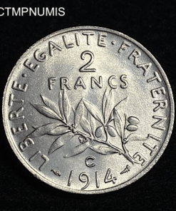 ,MONNAIE,2,FRANCS,SEMEUSE,1914,C,CASTEL,