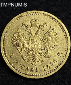 ,MONNAIE,RUSSIE,5,ROUBLE,OR,1890,ALEXANDRE,
