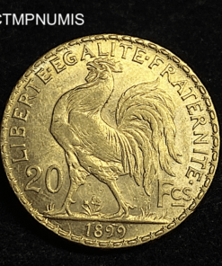 ,MONNAIE,20,FRANCS,OR,COQ,1899,