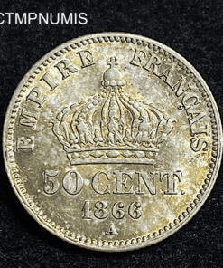 ,MONNAIE,50,CENTIMES,ARGENT,NAPOLEON,1866,PARIS,