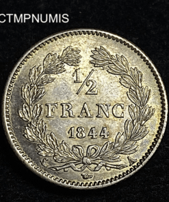 ,MONNAIE,1/2,FRANC,ARGENT,LOUIS,PHILIPPE,1844,A,SPL,