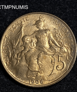 ,MONNAIE,5,CENTIMES,DUPUIS,1908,SPL,