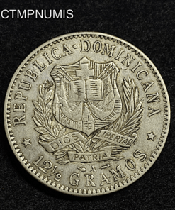 ,MONNAIE,REPUBLIQUE,DOMINICAINE,1/2,PESO,ARGENT,1897,