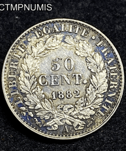 ,MONNAIE,50,CENTIMES,CERES,ARGENT,1882,SPL,