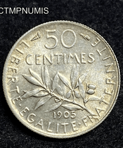 ,MONNAIE,50,CENTIMES,SEMEUSE,1905,SUP,