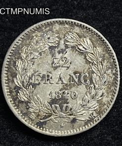 ,MONNAIE,1/2,FRANC,ARGENT,LOUIS,PHILIPPE,1840,BORDEAUX,