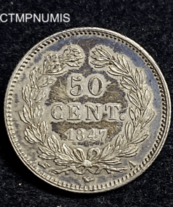 ,MONNAIE,50,CENTIMES,ARGENT,1847,