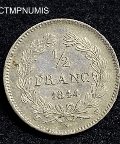 ,MONNAIE,1/2,FRANC,ARGENT,LOUIS,PHILIPPE,1844,LILLE,