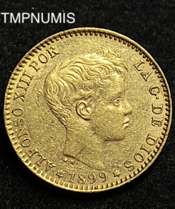 ,MONNAIE,ESPAGNE,20,PESETAS,OR,1899,