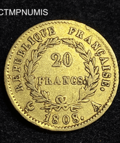 ,MONNAIE,20,FRANCS,OR,NAPOLEON,1808,
