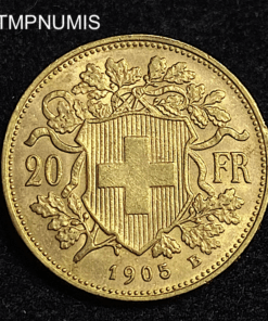 ,MONNAIE,SUISSE,20,FRANCS,OR,1905,BERNE,
