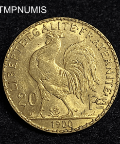 ,MONNAIE,20,FRANCS,OR,COQ,1900,