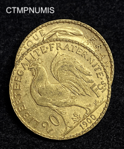 ,MONNAIE,20,FRANCS,OR,COQ,1900,
