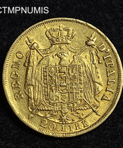 ,MONNAIE,ITALIE,20,LIRE,OR,NAPOLEON,1813,