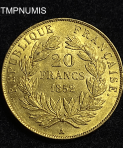 ,MONNAIE,20,FRANCS,OR,NAPOLEON,1852,SUP,