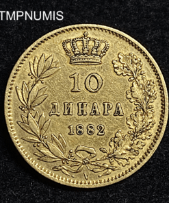 MONNAIE  SERBIE    20 DINARA  OR   1882