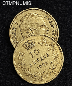 ,MONNAIE,SERBIE,10,DINARA,OR,1882,