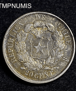 ,MONNAIE,CHILI,20,CENTAVOS,ARGENT,1866,