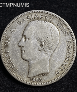 ,MONNAIE,GRECE,2,DRACHME,ARGENT,1883,