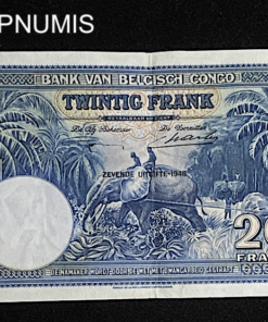 ,BILLET,CONGO,BELGE,20,FRANCS,BLEU,1948,
