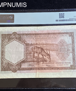 ,BILLET,CONGO,BELGE,1000,FRANCS,1955,PMG,30,