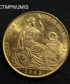 ,MONNAIE,PEROU,100,SOLES,OR,1963,