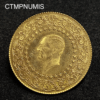 ,MONNAIE,TURQUIE,100,PIASTRES,OR,1964,