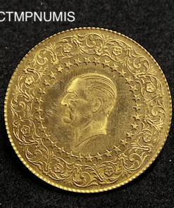 ,MONNAIE,TURQUIE,100,PIASTRES,OR,1964,