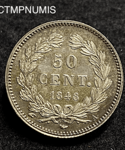 ,MONNAIE,50,CENTIMES,ARGENT,LOUIS,PHILIPPE,1848,SUP,