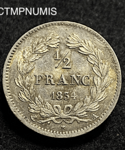 ,MONNAIE,1/2,FRANC,ARGENT,LOUIS,PHILIPPE,1834,SUP,